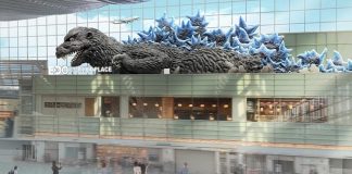 Tokyo’s Haneda airport bids travellers farewell with a colossal Godzilla installation