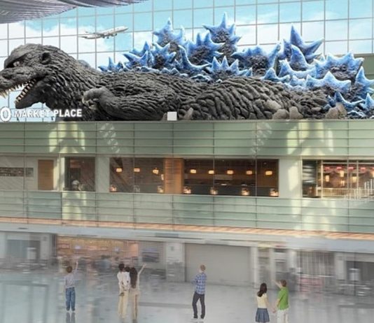 Tokyo’s Haneda airport bids travellers farewell with a colossal Godzilla installation Tokyo’s Haneda airport bids travellers farewell with a colossal Godzilla installation