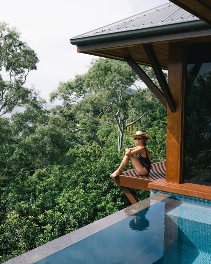 Private plunge pool overlooking the Whitsundays at a remote luxury lodge in Australia